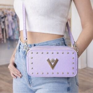 Valentino Orlandi Lavender
Studded Camera Crossbody Bag Italian Designer 💜